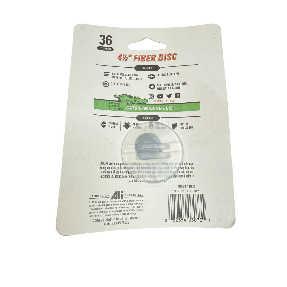 Ali Industries Gator Blade 4-1/2 In. 36 Grit Fiber Disc (3-Pack) 3073 - Image 2