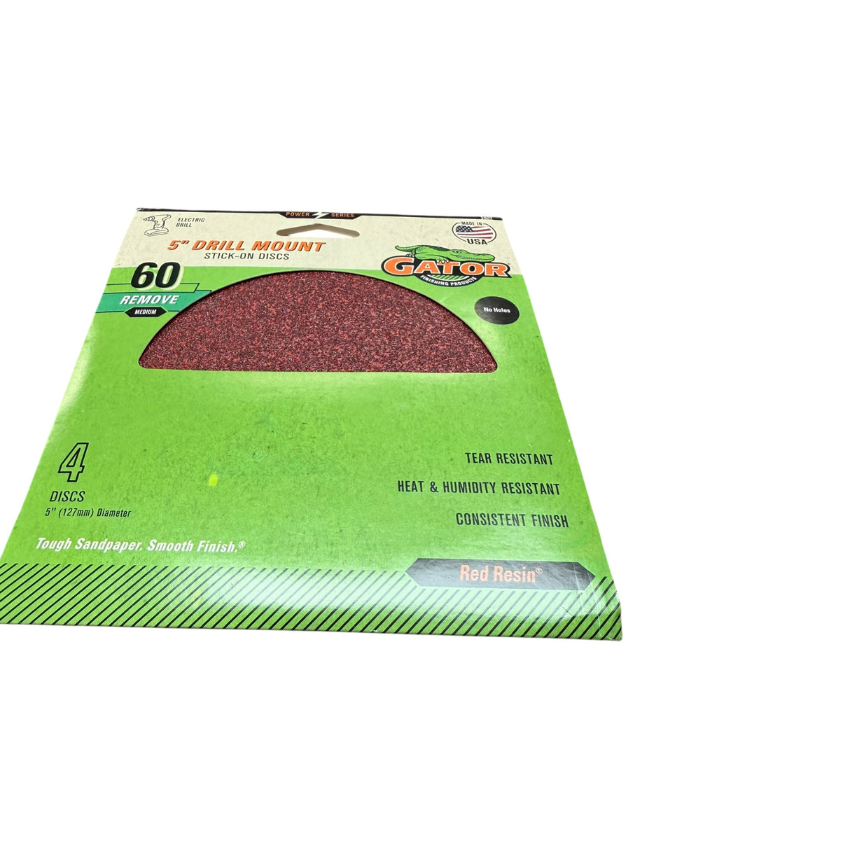 Ali Industries Gator 3002 Aluminum Oxide Sanding Discs 5   60 Grit. 4/Pk - Image 1