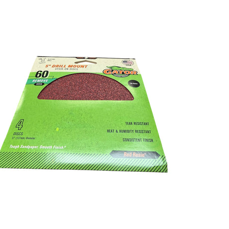 Ali Industries Gator 3002 Aluminum Oxide Sanding Discs 5   60 Grit. 4/Pk - Image 1