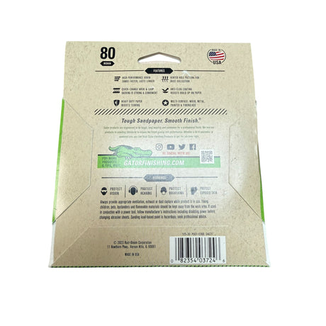 Gator 5-Inch 8-Hole Red Resin Multi-Surface Hook and Loop Sanding Discs  80 Grit  5-Pack  3724-30 - Image 2