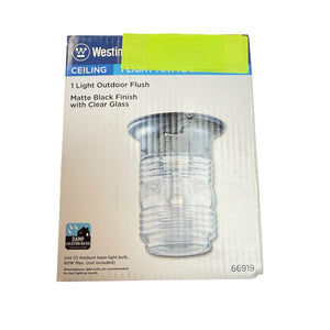 Westinghouse Lighting 6691900 One-Light Jelly Jar Porch-Light, Matte Black - Image 1