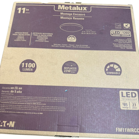 Metalux HALO FM 11 Inch White Round Integrated LED Flush Mount Light with Selectable Color Temperature (3000K-5000K) - Image 2