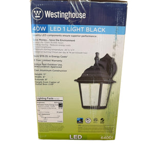 Westinghouse Lighting 64001 LED Wall Lantern, Outdoor, Black Finish, 9-Watt - Quantity 1 - Image 2