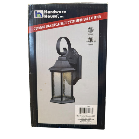 Hardware House Wall-Mounted Outdoor Lantern 21-1932 with Seedy Glass and Textured Black Finish - Image 2