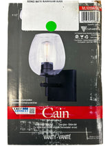 Canarm, IVL1019A01BK, Cain, 1 Light 8 inch Black Vanity Light Wall Light - FreemanLiquidators - [product_description]