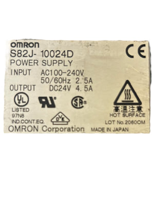 OMRON, S82J-10024D, POWER SUPPLY - NO BOX - FreemanLiquidators - [product_description]