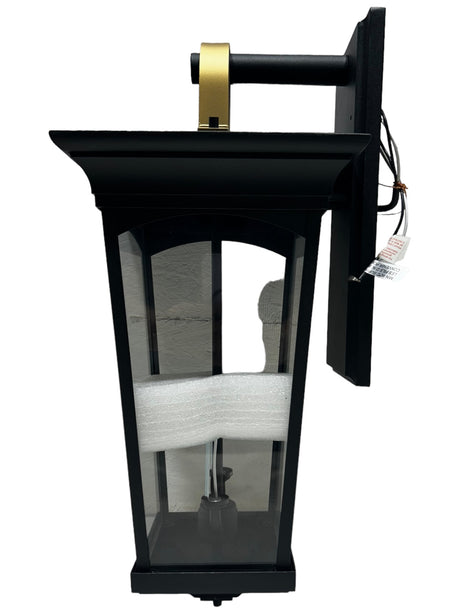 Progress Lighting, P560183-031, Chatsworth, 2 Light, 22 inch, Textured Black, Outdoor Wall Lantern, Medium, Design Series - New in Box - FreemanLiquidators - [product_description]