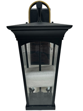 Progress Lighting, P560183-031, Chatsworth, 2 Light, 22 inch, Textured Black, Outdoor Wall Lantern, Medium, Design Series - New in Box - FreemanLiquidators - [product_description]