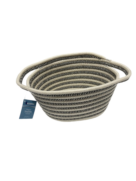 Whitmor Striped Rope Small Bin with Handle - FreemanLiquidators - [product_description]