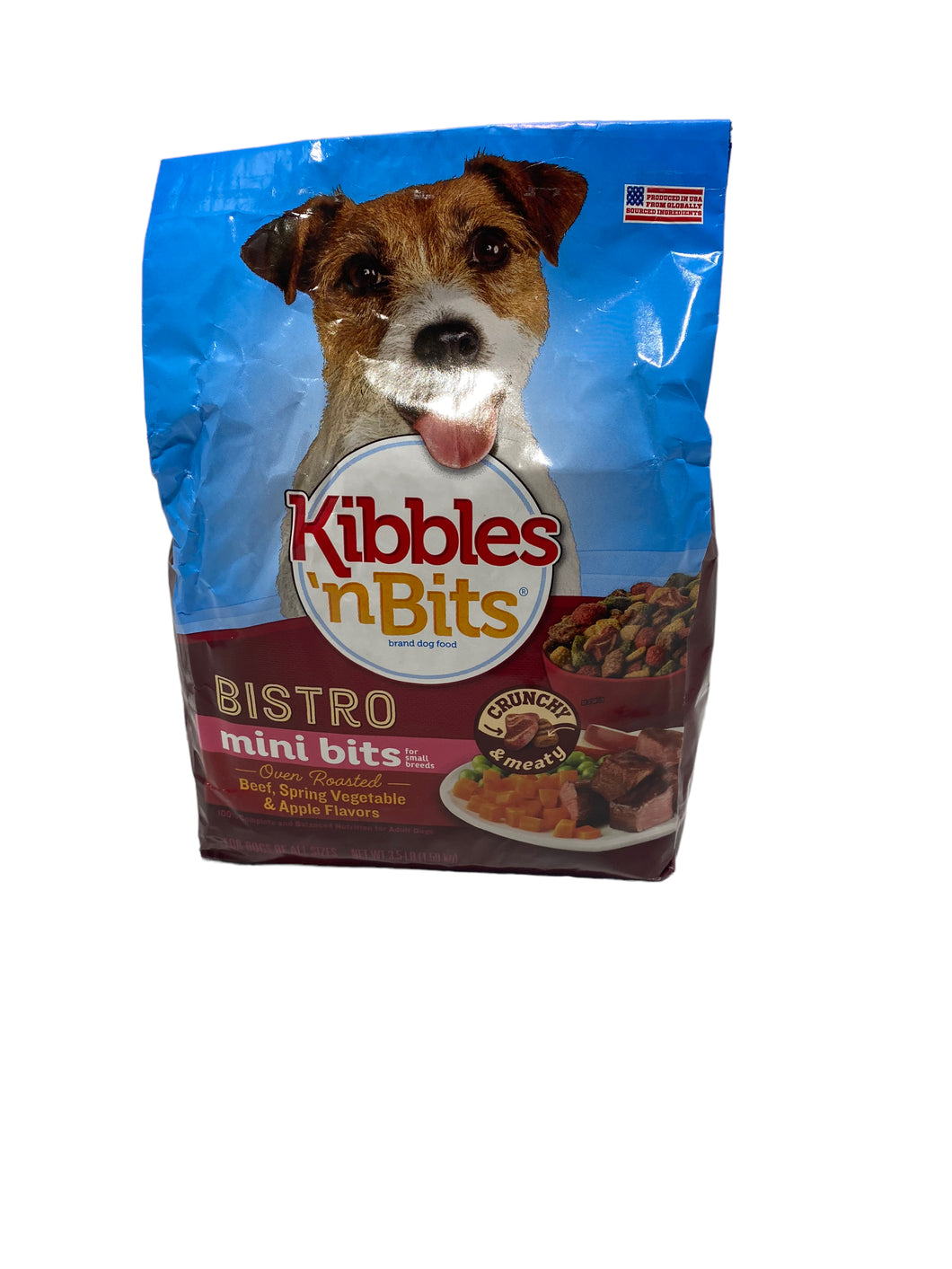 Kibbles 'n Bits Bistro Mini Bits Beef, Spring Vegetable & Apple Flavors Dry Dog Food, 3.5-Pound Bag store pickup only - FreemanLiquidators - [product_description]