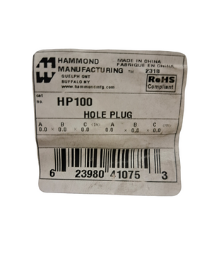 Hammond Manufacturing, HP100, HOLE PLUG - NEW IN ORIGINAL PACKAGING - FreemanLiquidators - [product_description]