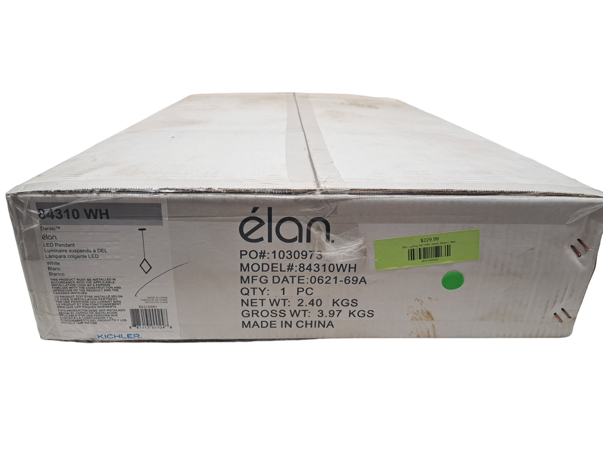 Elan, Lighting, 84310WH, Darski, Modern, Matte Black, LED, Hanging Light - New in Box - FreemanLiquidators - [product_description]