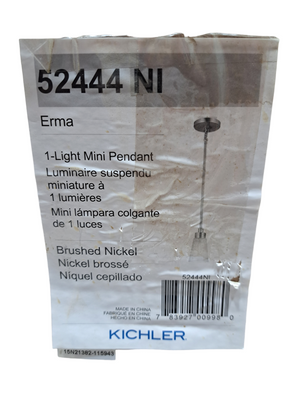 Kichler, 52444NI, Erma, Pendant, 1-Light, 60 Watts, Brushed Nickel - FreemanLiquidators - [product_description]