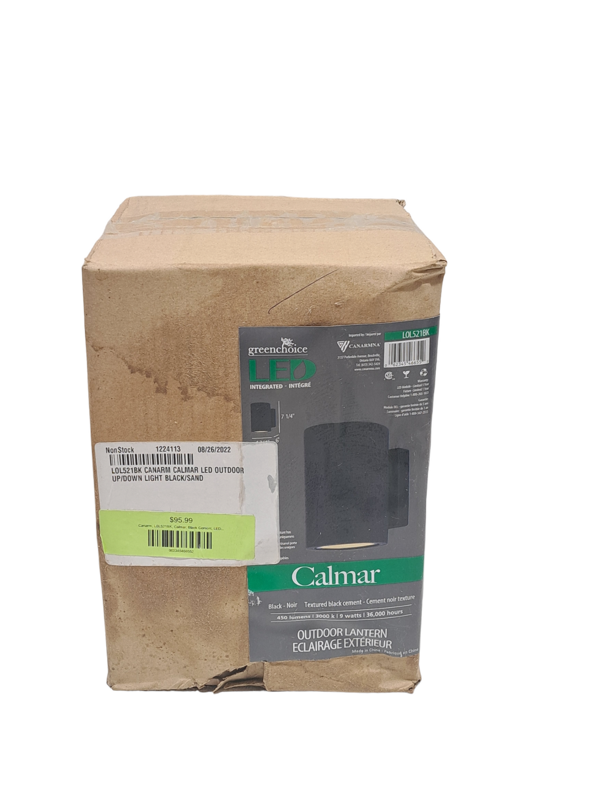 Canarm, L0L521BK, Calmar, Black Cement, LED, Outdoor, Wall Light - FreemanLiquidators - [product_description]