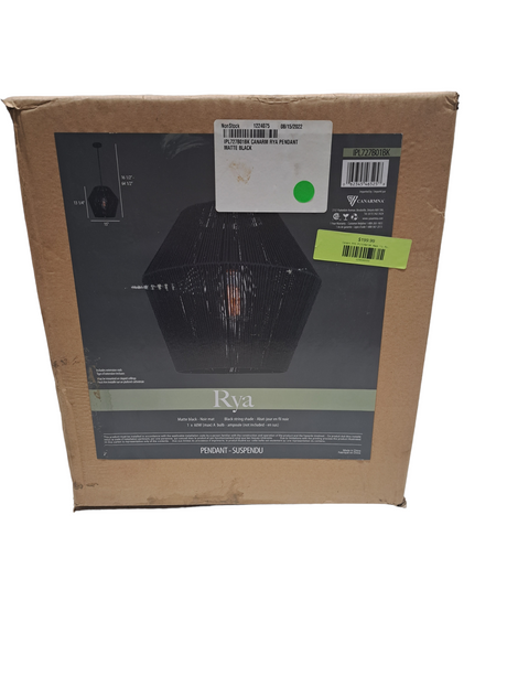 Canarm, RYA, IPL727B01BK, Black, 1 Lt, Rod Pendant - FreemanLiquidators - [product_description]