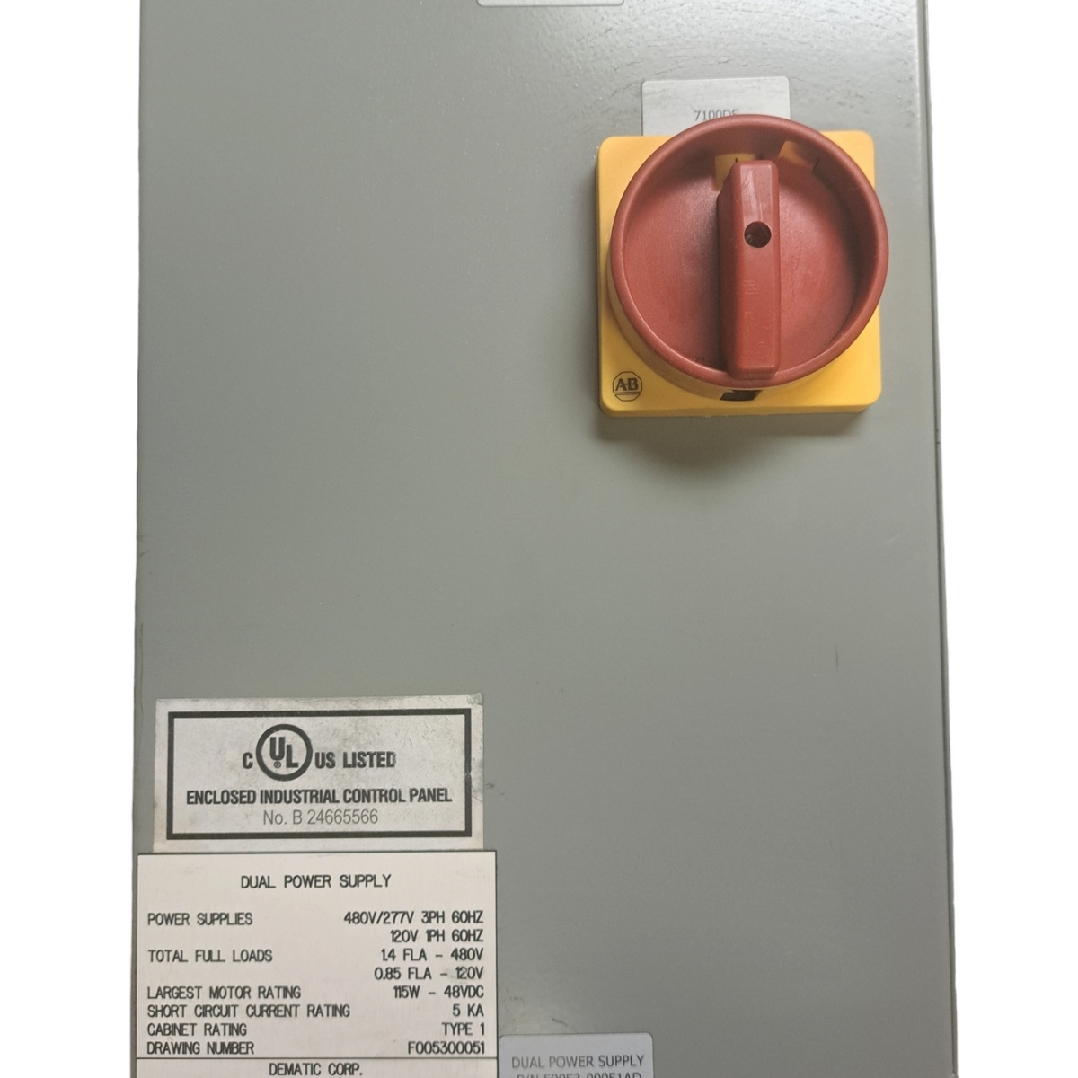 Dematic, F0053-00051, REV AD, DUAL, POWER SUPPLY, ENCLOSURE - NEW NO B ...