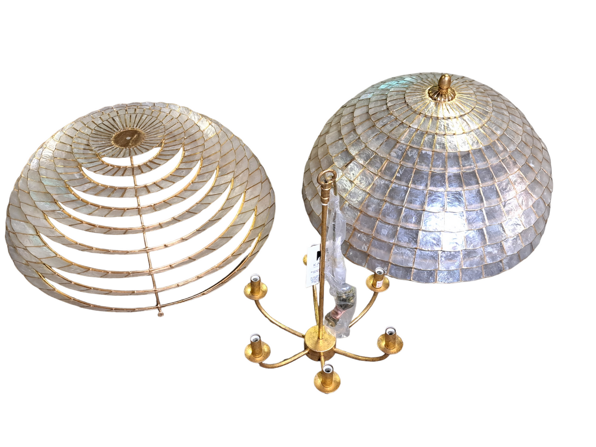 Kalco 515156OL Samal Contemporary Oxidized Gold Leaf 25" Hanging Lamp - New in Box - FreemanLiquidators - [product_description]