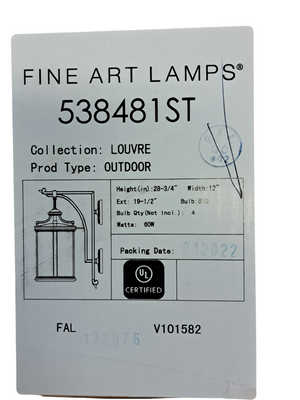 Fine Art Lamps 538481ST Louvre, 4 Light, 29", Outdoor Wall Mount in Bronze - New in Box - FreemanLiquidators - [product_description]