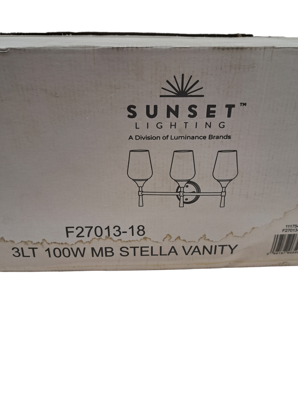 Luminance Brands, Sunset Lighting, F27013-18 Three Light Stella Vanity - Clear Glass - with Champagne Gold Finish - New in Box - FreemanLiquidators - [product_description]