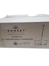 Luminance Brands, Sunset Lighting, F27035-18, Stella, Chandelier, 5 Light - Clear Glass - with Champagne Gold Finish - New in Box - FreemanLiquidators - [product_description]