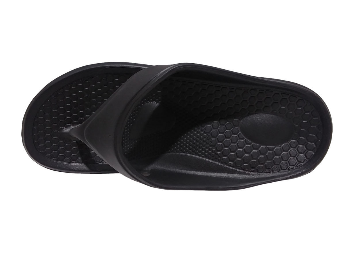 MEN'S SNUG LEAVES EVA TWO-TONE BLACK SANDALS - FreemanLiquidators - [product_description]