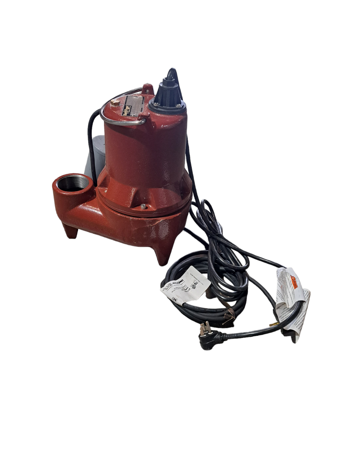 LIBERTY PUMPS, LE41A, Sewage Pump, 4/10, 120V AC, Vertical Float, 100 gpm Flow Rate - FreemanLiquidators - [product_description]