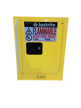 Load image into Gallery viewer, Flammables, Safety Cabinet, 8904205, Countertop, 4 gal, 0 Drum Capacity, 17 in x 17 in x 22 in, Yellow, Single - FreemanLiquidators - [product_description]
