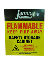 Load image into Gallery viewer, JAMCO, BP72RP, Flammables Safety Cabinet, 72 gal, 43 in x 18 in x 65 in, Red, Manual Close - MINOR COSMETIC DAMAGES - FreemanLiquidators - [product_description]
