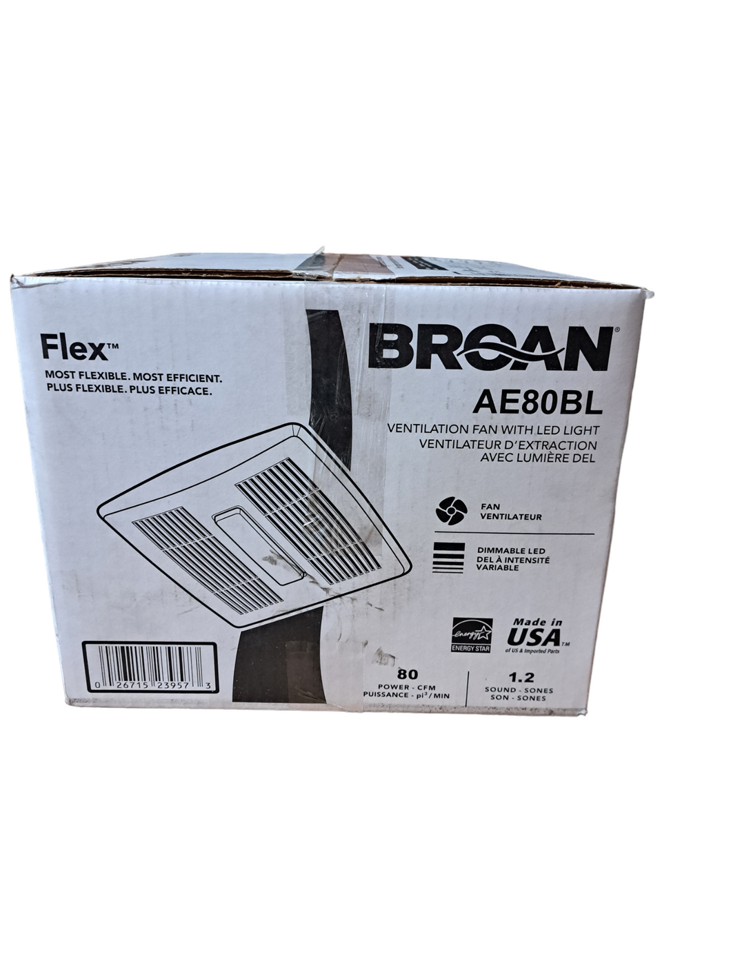 BROAN, AE80BL, InVent Series, Single-Speed, Fan, LED Light, (80 CFM, 1.5 Sones) - FreemanLiquidators - [product_description]