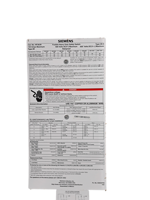 Siemens, HF363R, Heavy Duty, Safety Switch - FreemanLiquidators - [product_description]