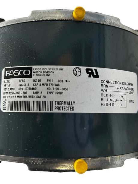 FASCO, 7126-3856, MCQUAY, 107894601, 1/8HP, MOTOR - NEW IN BOX - FreemanLiquidators - [product_description]