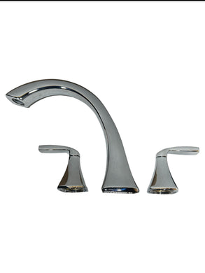 Moen, T693, Voss, Chrome Two-Handle Deck Mount Roman Tub Faucet Trim Kit, Valve Not Included, New in Box - FreemanLiquidators - [product_description]
