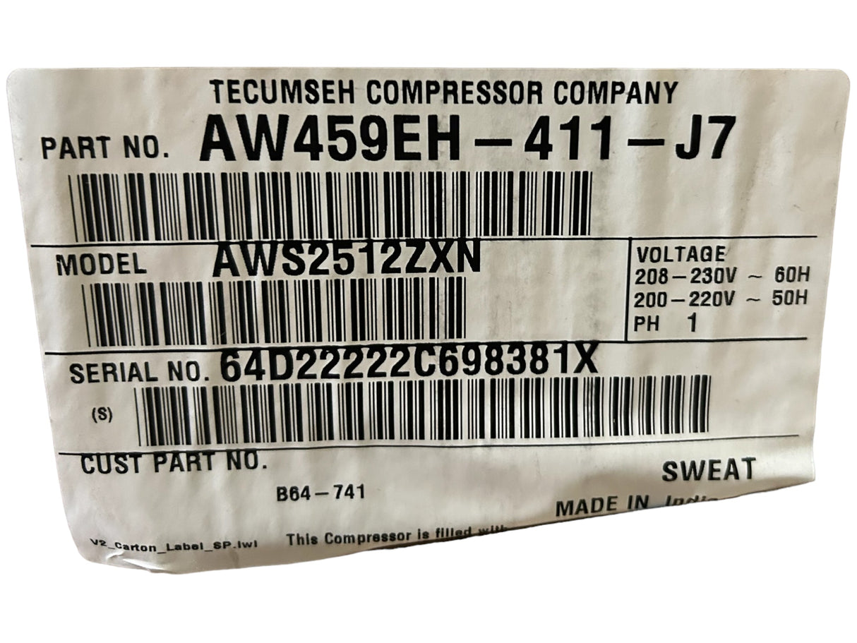 Tecumseh, AW459EH-411-J7, 9500 BTU, Compressor - FreemanLiquidators - [product_description]