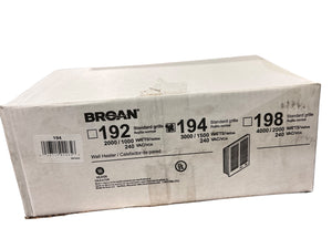 Broan, 194 Series, Wall Heater, High Capacity, 1500/3000W, 240VAC, 1125/2250W, 208VAC - FreemanLiquidators - [product_description]