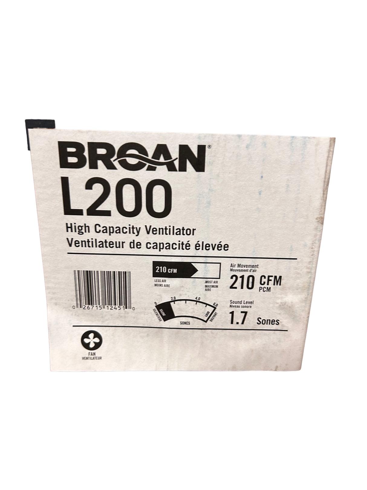 Broan, L200, Ceiling Mount, Ventilation Fan, 8" Round Duct, (210 CFM) - FreemanLiquidators - [product_description]