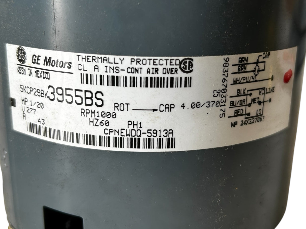 GE MOTORS, 5KCP29BK3955BS, MCQUAY, YXA071303, 1/20HP, Motor - NEW IN BOX - FreemanLiquidators - [product_description]