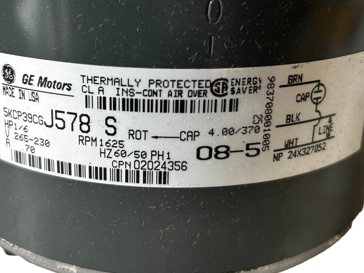 GE MOTORS, 5KCP36CGJ578S, MCQUAY, 802024356, 1/6HP, MOTOR - NEW IN BOX - FreemanLiquidators - [product_description]