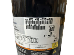 Copeland, Scroll, Compressor, ZP61K5E-TF5-830, 61000 BTU - FreemanLiquidators - [product_description]