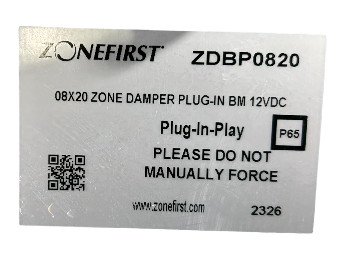 ZONEFIRST, ZDBP0820, 08x20, Zone Damper, Plug-in, Bm 12vdc - NEW NO BOX - FreemanLiquidators - [product_description]