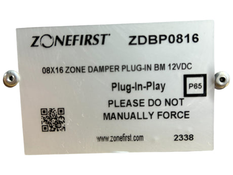 ZONEFIRST, ZDBP0816, 08x16, Zone Damper, Plug-in, Bm 12vdc - NEW NO BOX - FreemanLiquidators - [product_description]