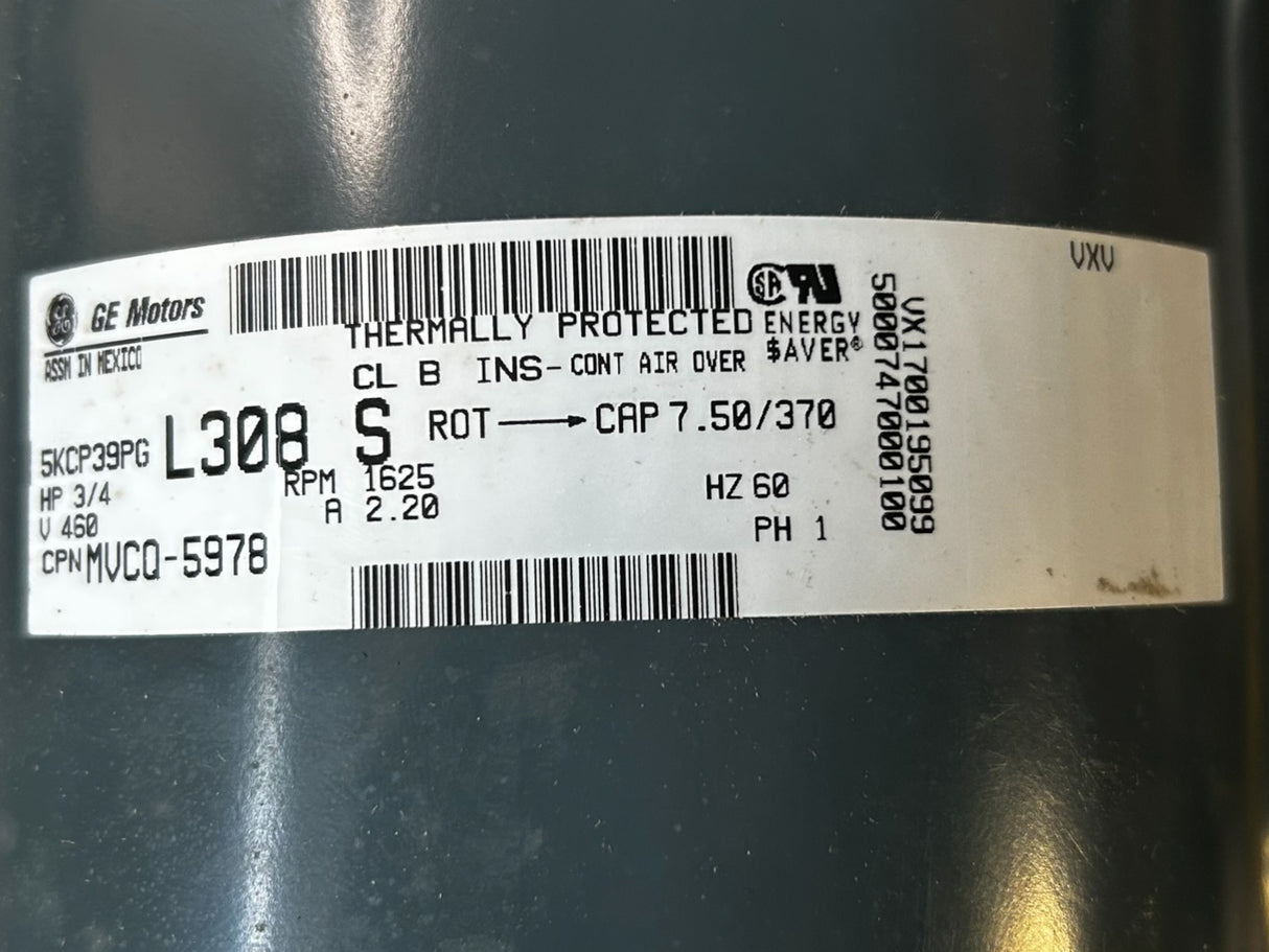 GE MOTORS, 5KCP39PGL308S, MCQUAY, MVCQ5978, 3/4HP, MOTOR - NEW IN BOX - FreemanLiquidators - [product_description]