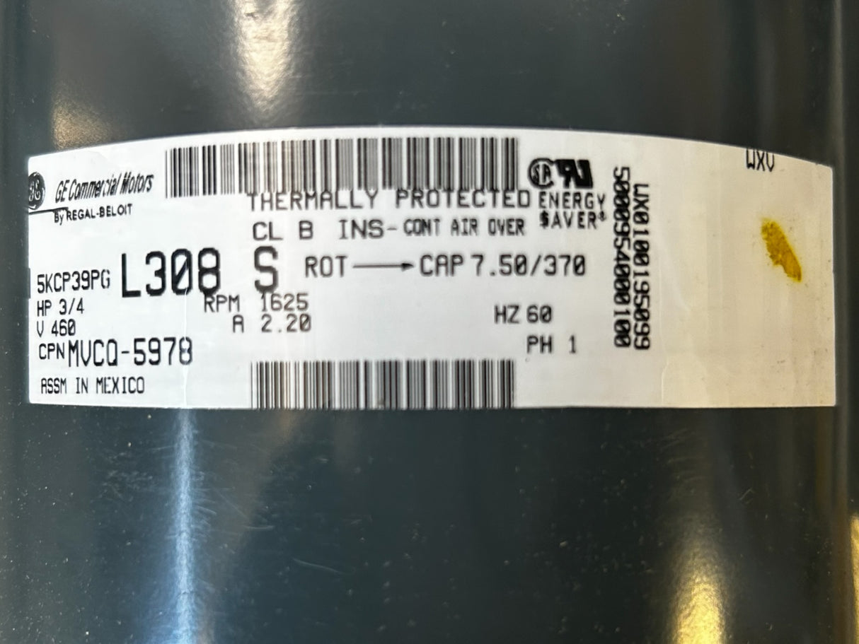 GE MOTORS, 5KCP39PGL308S, MCQUAY, MVCQ5878, 3/4HP, MOTOR - NEW IN BOX - FreemanLiquidators - [product_description]