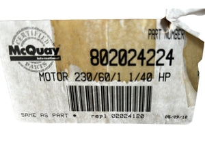 Magnetek, DE3D295N, MCQUAY, 802024224, 1/40HP, Motor - NEW IN BOX - FreemanLiquidators - [product_description]