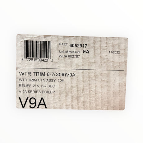 Burnham, #6052917, WTR TRM, Relief Valve, 6-7, (30#), V9A - FreemanLiquidators - [product_description]