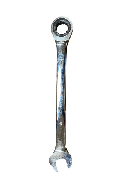 Westward Ratcheting Wrench: Alloy Steel, Chrome, 1 1/8 in Head Size, 15 3/4 in Overall Model#54PN37 - FreemanLiquidators - [product_description]