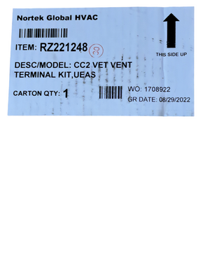 Nortek Global, Reznor, RZ221248, CC2, Vertical, Venting Kit - FreemanLiquidators - [product_description]