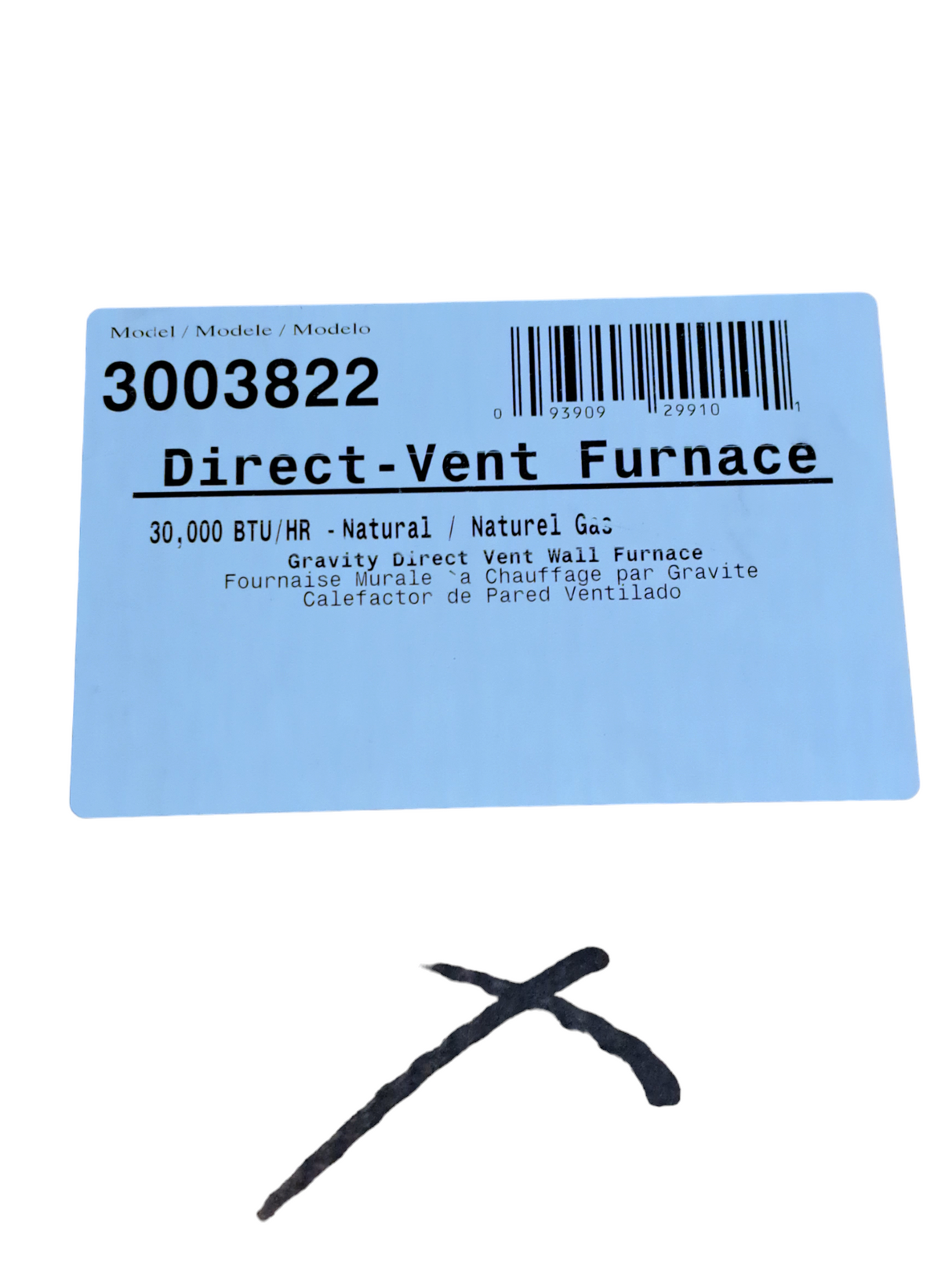 Williams Direct-Vent, 3003822, 30K BTU, Gas, Direct-Vent, Wall Furnace, 66% AFUE - FreemanLiquidators - [product_description]