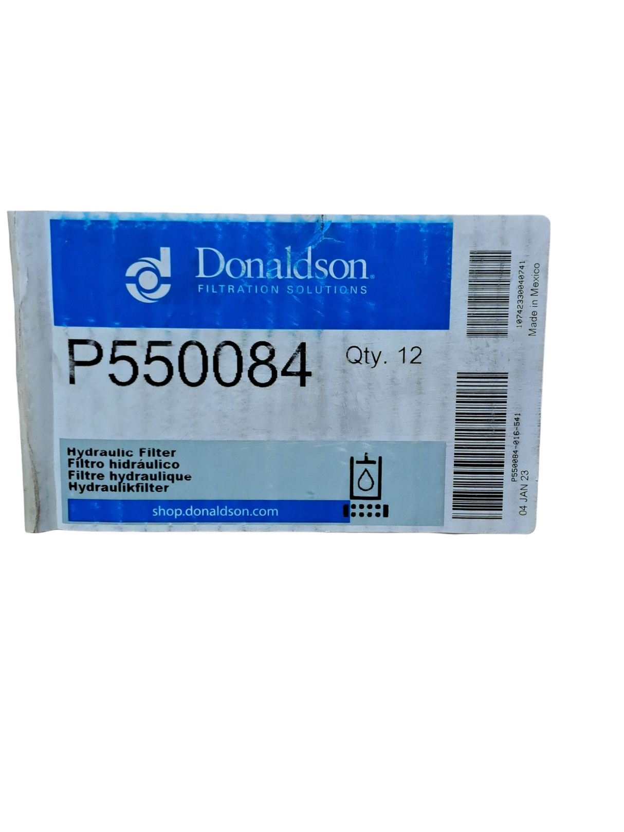 Donaldson, P550084, HYDRAULIC FILTER, CARTRIDGE, 12Pk - FreemanLiquidators - [product_description]