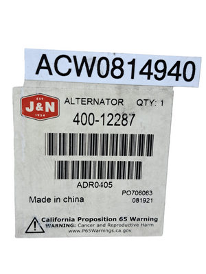 J&N, 400-12287, Alternator - FreemanLiquidators - [product_description]