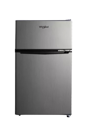 Whirlpool 2-Door Mini Refrigerator/Freezer, 3.1 Cubic Feet, WH31S1E, Stainless Steel, IN STORE PICK-UP ONLY - FreemanLiquidators - [product_description]